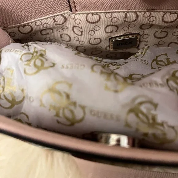 Guess Lyle Mini Floral Print Boho Crossbody Hand Shoulder Bag White Pink NWT - Picture 7 of 8